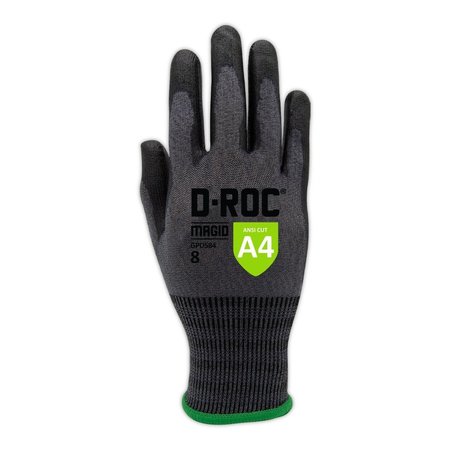 Magid DROC GPD584 18Gauge Hyperon Blend Polyurethane Palm Coated Work Glove  Cut Level 4 GPD584-10